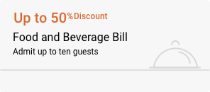 50% Discount on Food and Beverage Bill